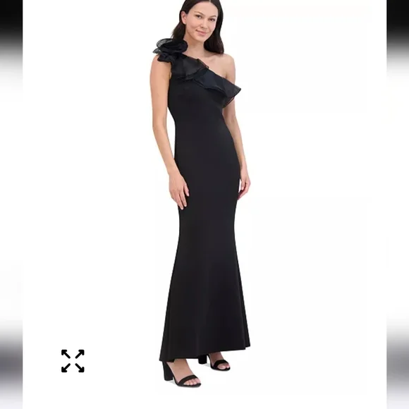 $208 Eliza J Women One-Shoulder Rosette-Detail Evening Gown Sz 10 NWT Old Money - Picture 4 of 14